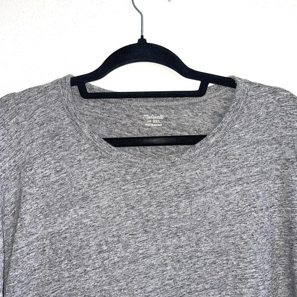 Madewell Whisper 100% Cotton Heather Gray Rib Crew Neck Tee XXlarge Women’s - Picture 3 of 11